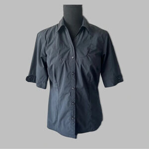 Merrell Black Button Down Opti Wick Short  Sleeve Shirt